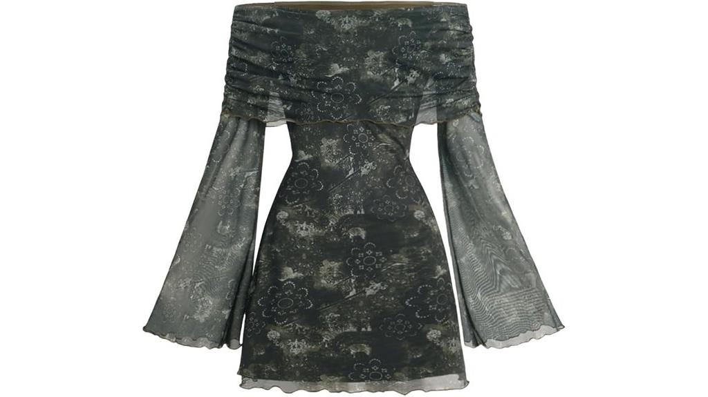 vintage floral off shoulder dress