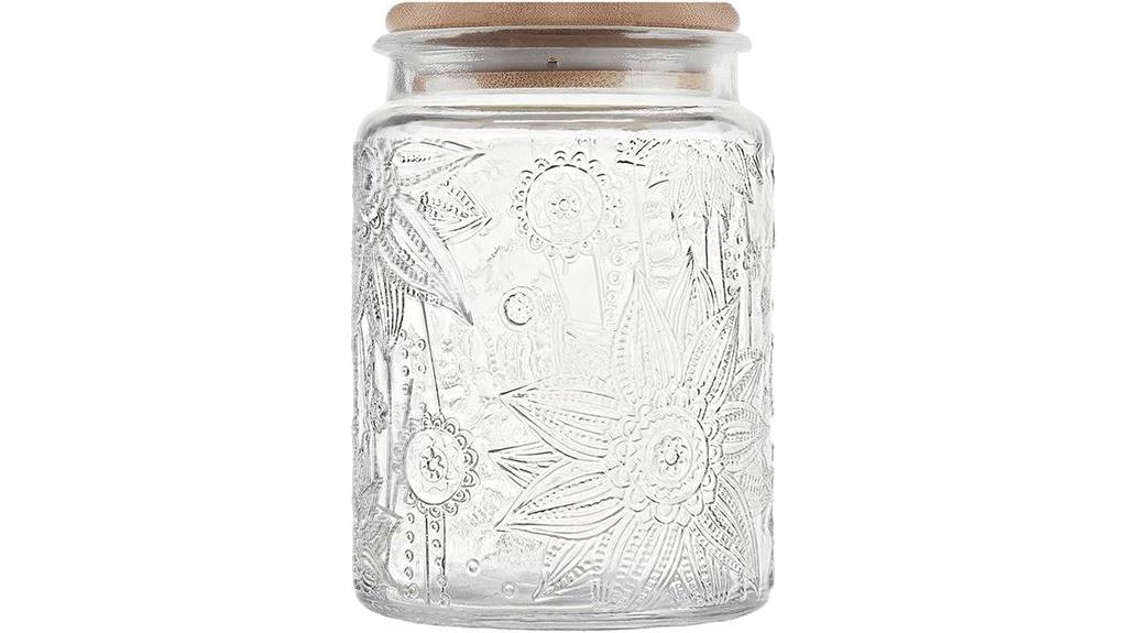 vintage glass jar with bamboo lid