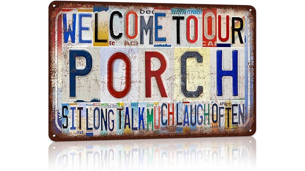 vintage porch wall sign