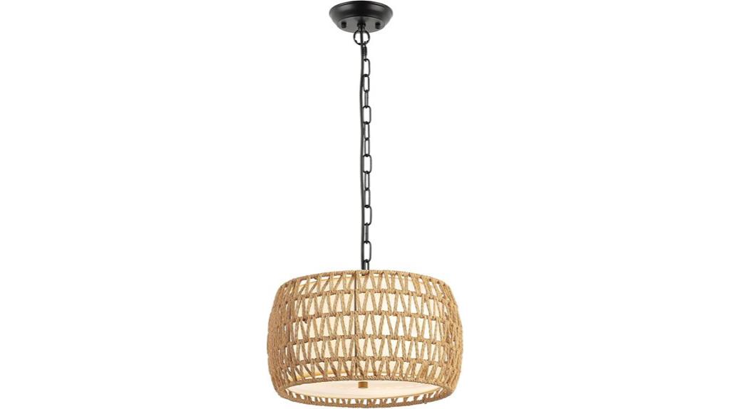 vintage rattan chandelier