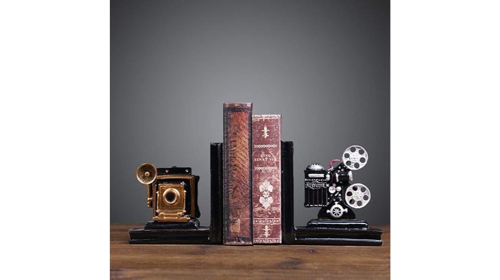 vintage resin camera bookends