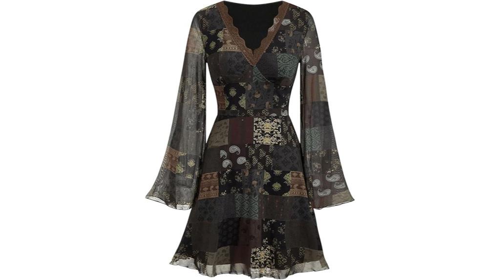vintage tribal bell sleeve dress