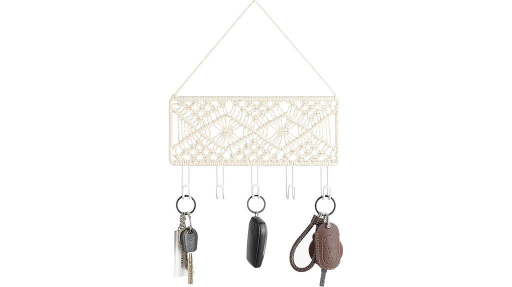 wall mounted macrame key holder