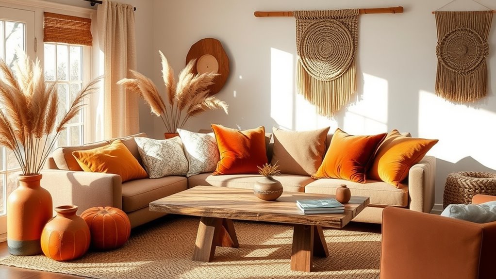warm autumnal textile layering