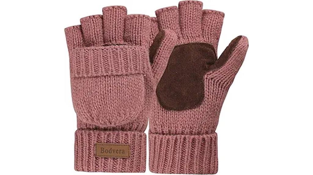warm wool fingerless gloves