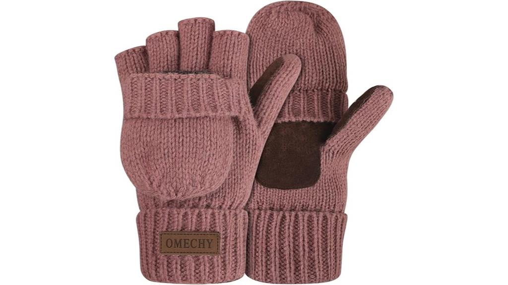 warm wool fingerless gloves