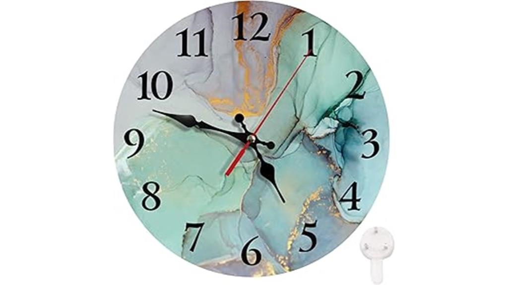 watercolor marble wall clock