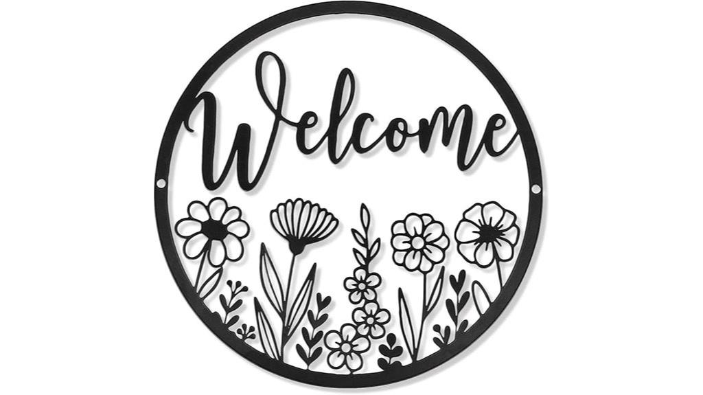 welcome metal wall decor