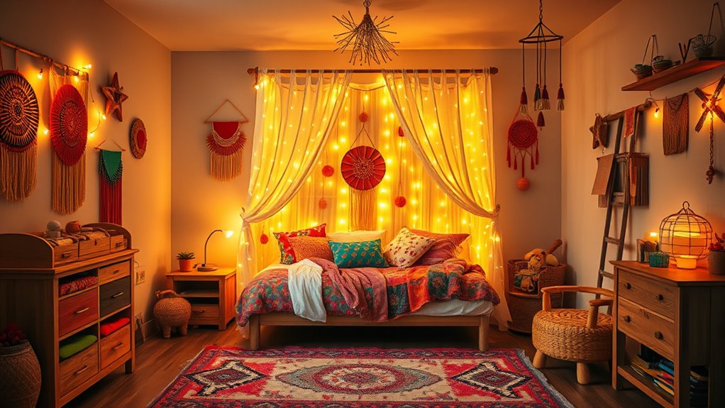 whimsical lighting and art