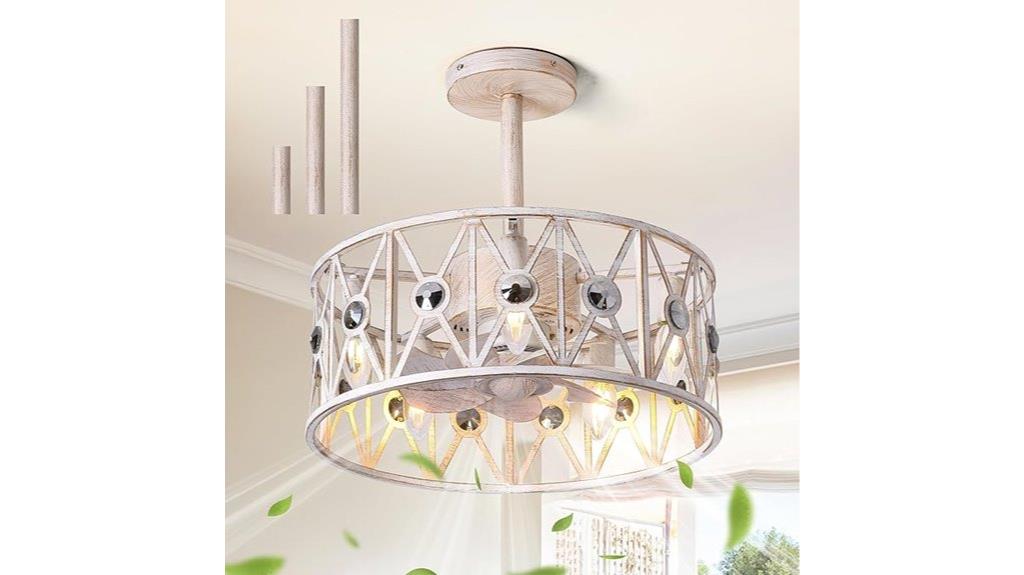 white ceiling fan with lights