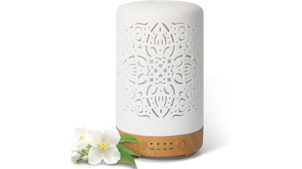 white ceramic diffuser with lights