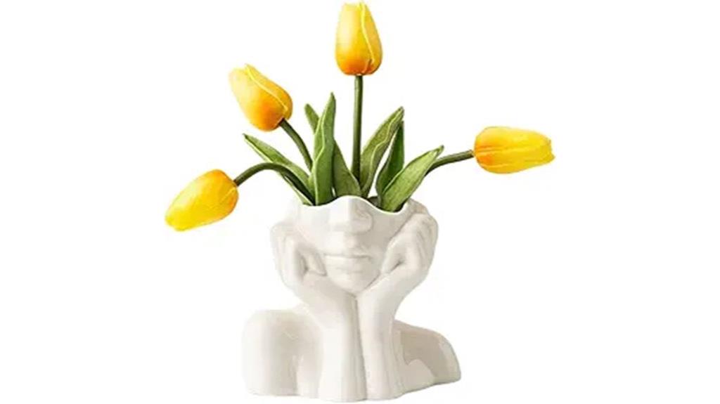 white ceramic female bust