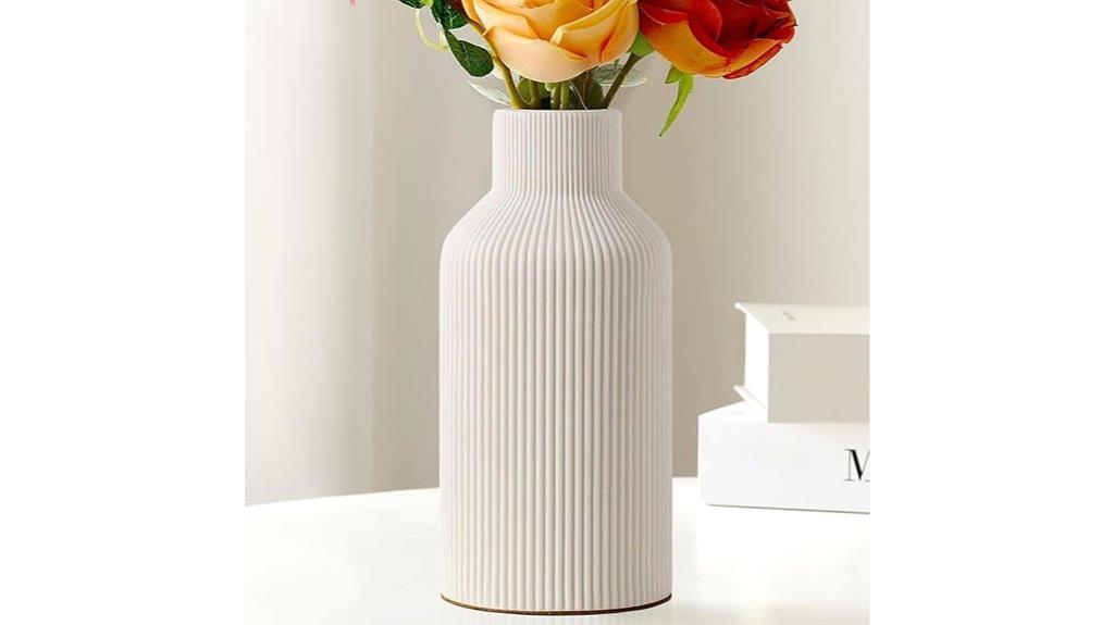 white ceramic flower vase