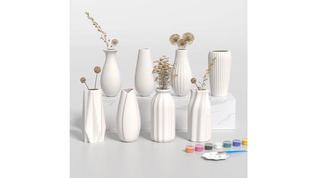 white ceramic vase set