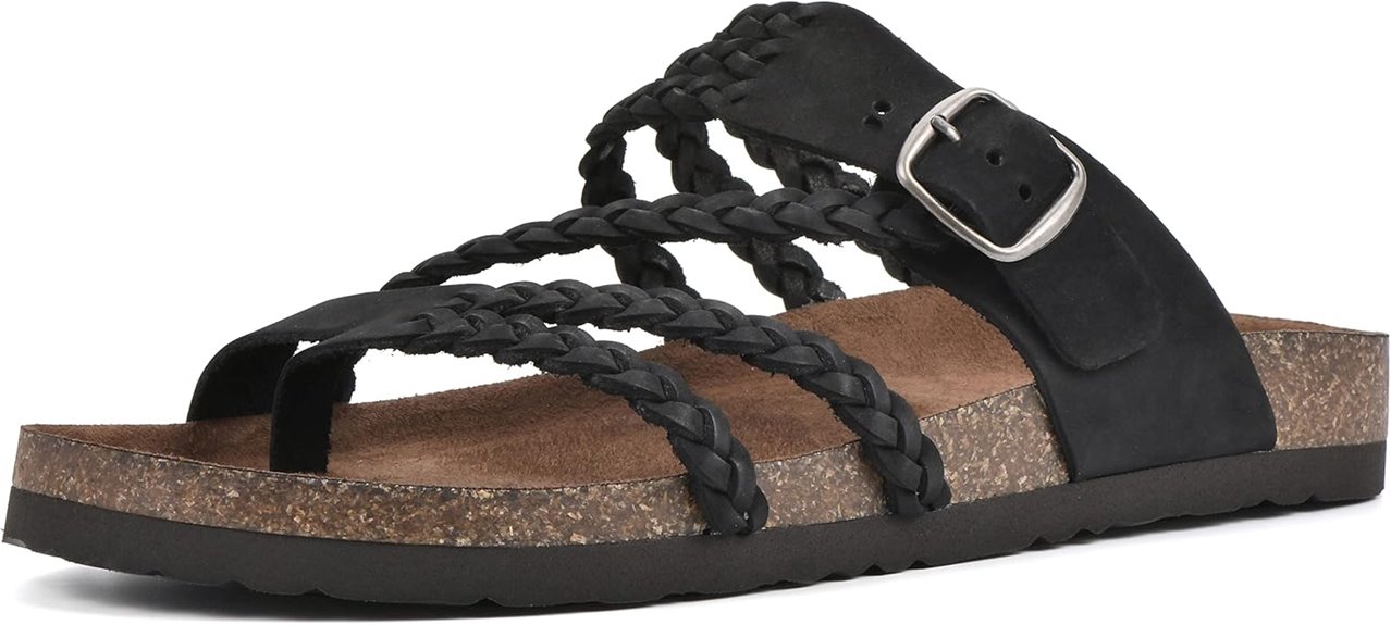 white mountain braided comfort sandals