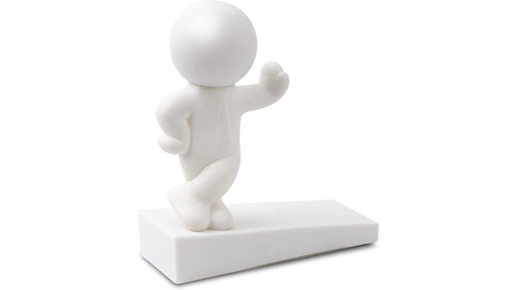 white patented door stop