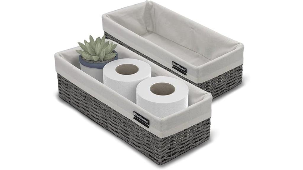 wicker storage basket set