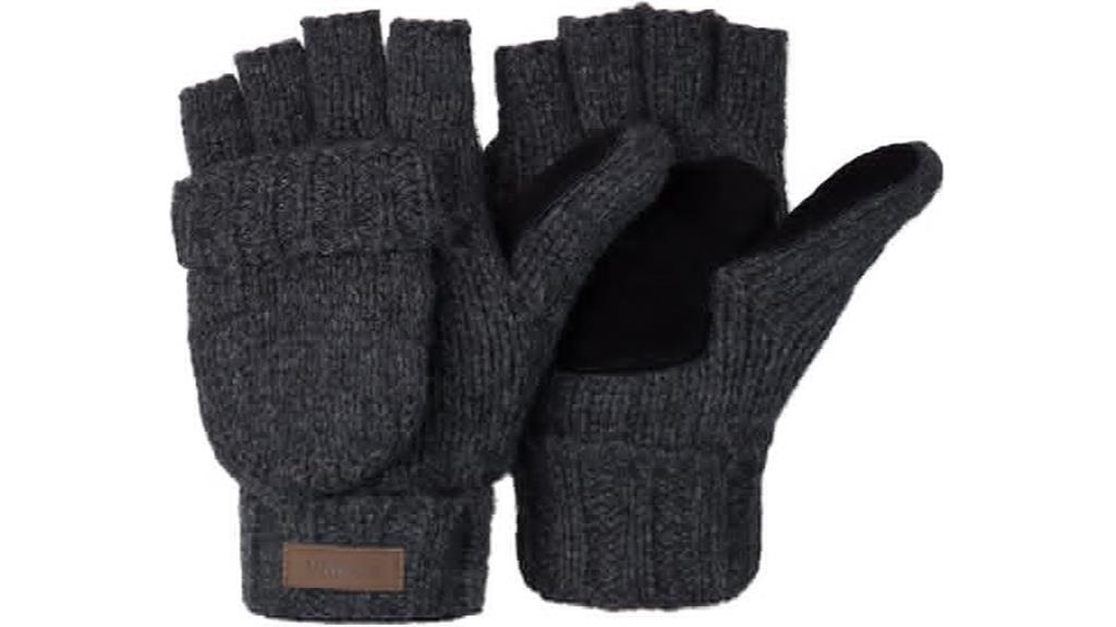 winter knitted convertible gloves