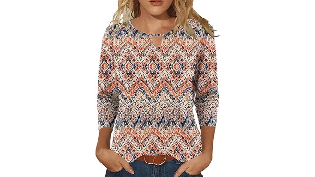 women s 3 4 sleeve blouse