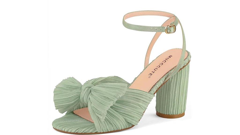 women s bow knot heeled sandals