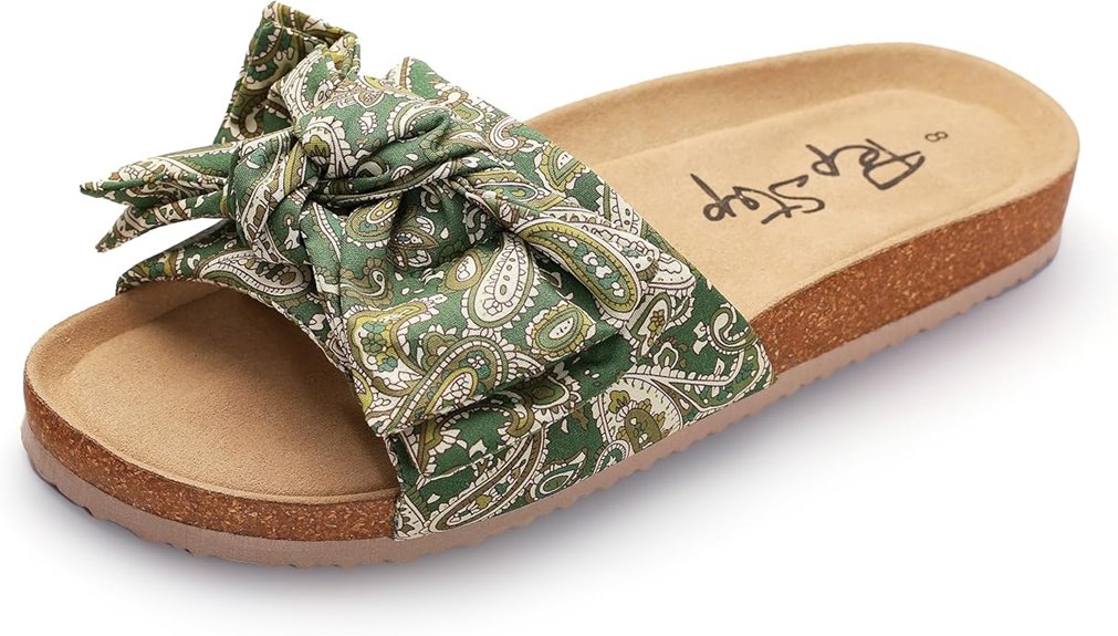 women s bow knot slides