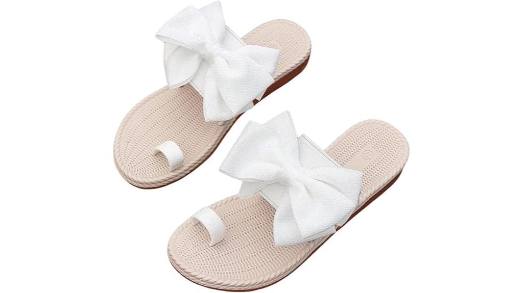 women s bow toe ring sandals