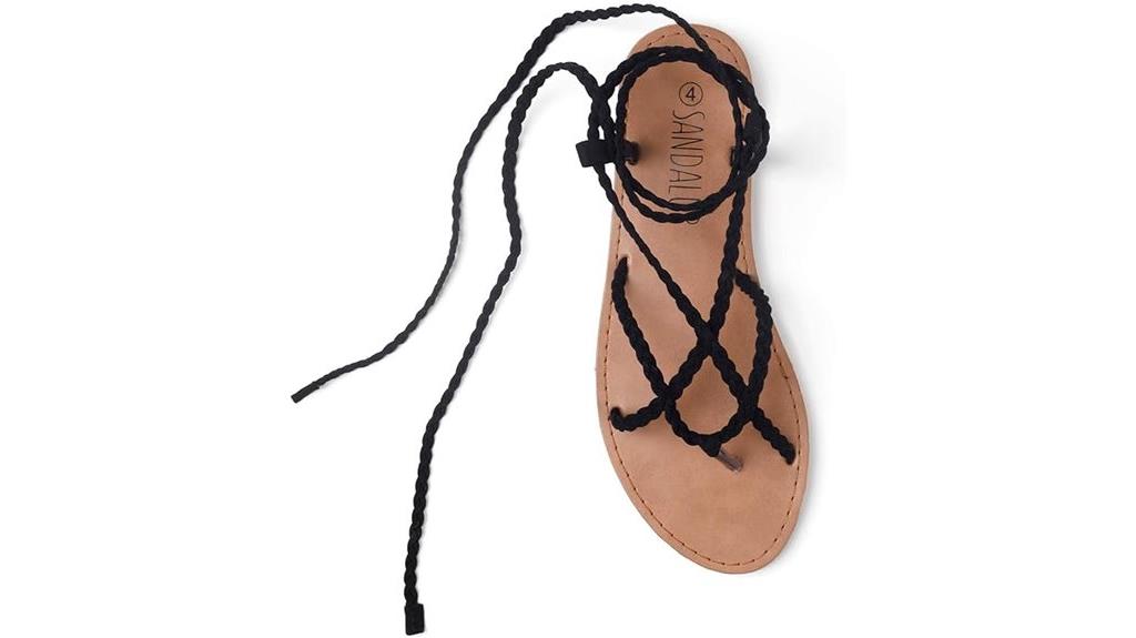 women s braided tie sandals
