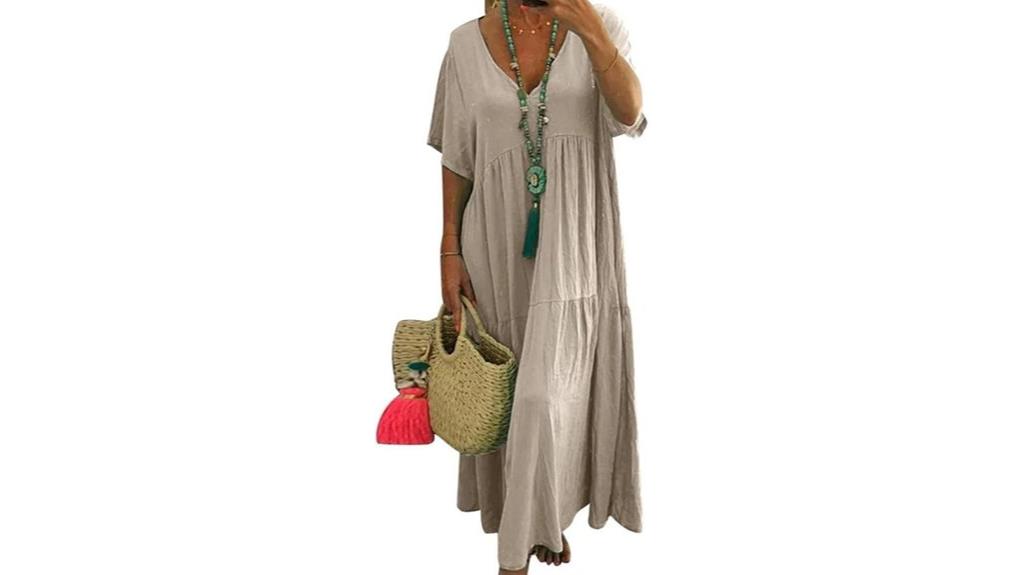 women s cotton linen maxi dress