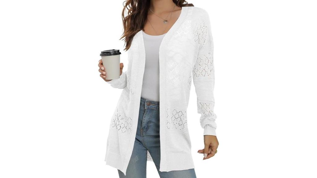 women s crochet long sleeve cardigan