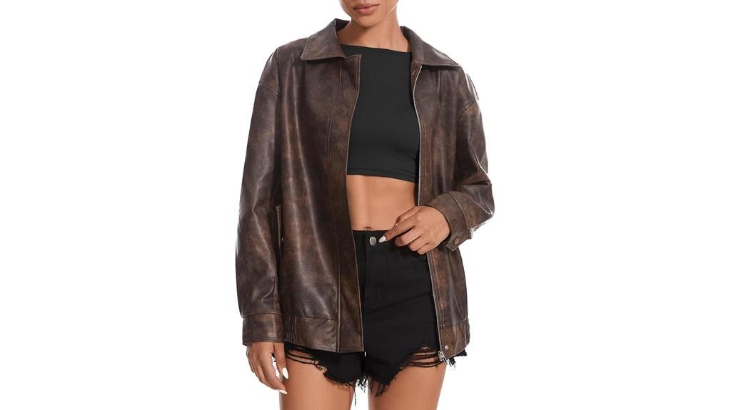 women s faux leather biker jacket