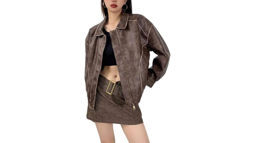 women s faux leather bomber