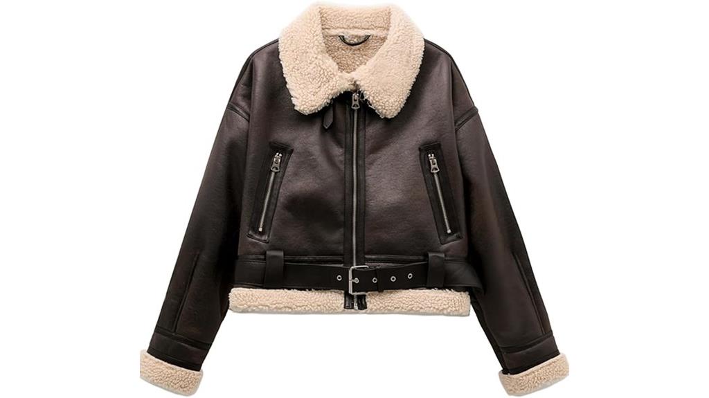 women s faux shearing bomber