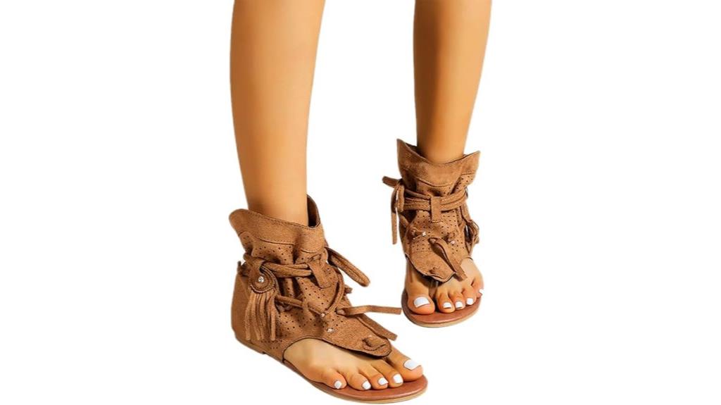 women s flat tassel gladiator sandals