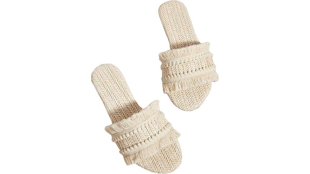 women s fringe straw sandals