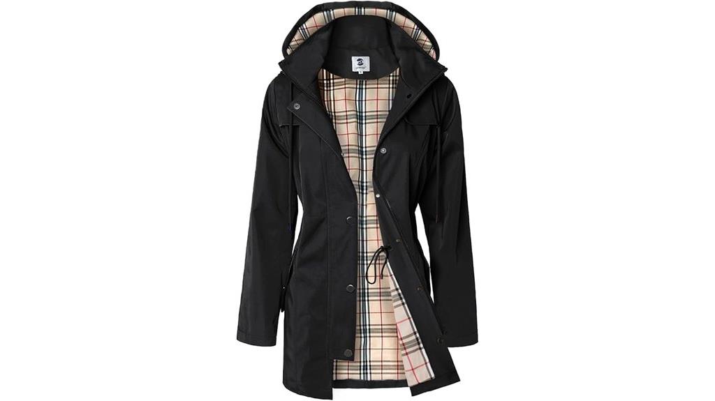women s long hooded raincoat