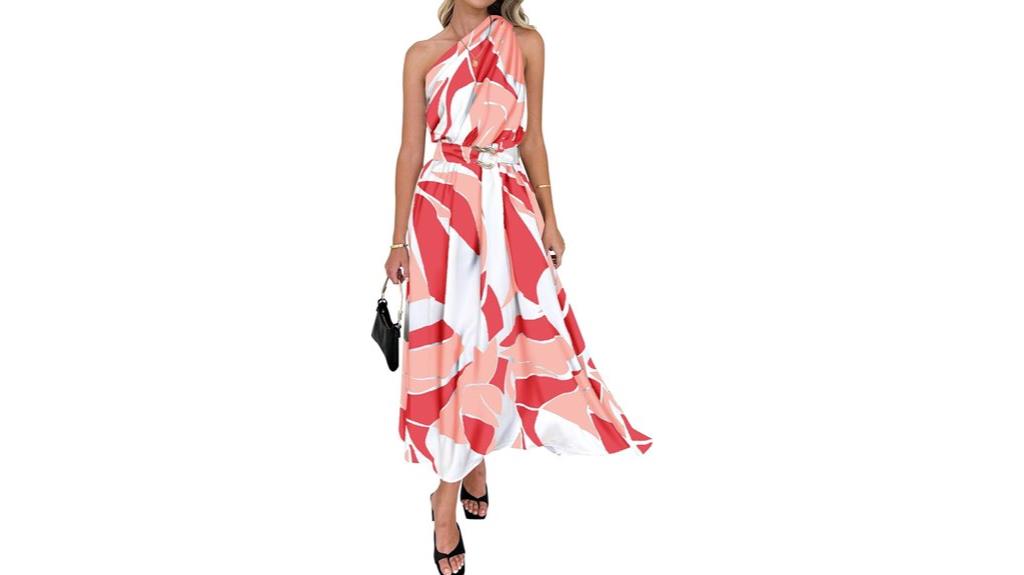women s one shoulder maxi dress