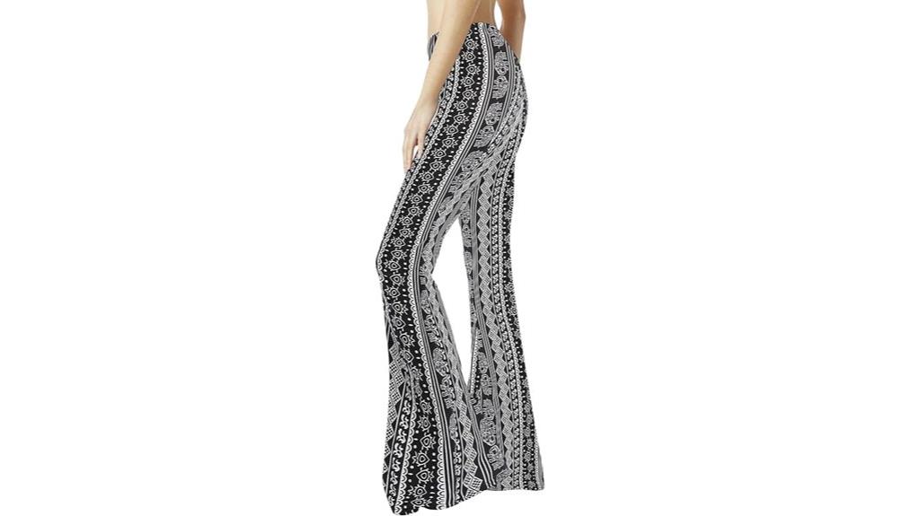 women s printed flare palazzo pants