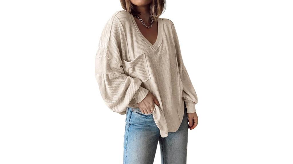 women s ribbed long sleeve top