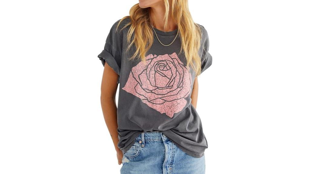 women s rose graphic tee