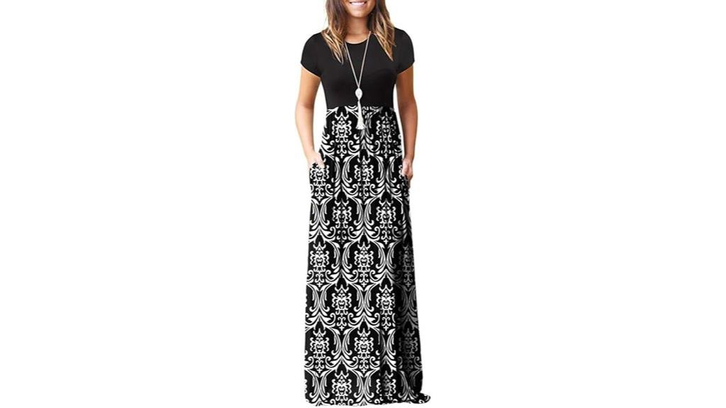 women s short sleeve maxi dress