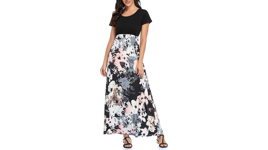 women s short sleeve maxi dress