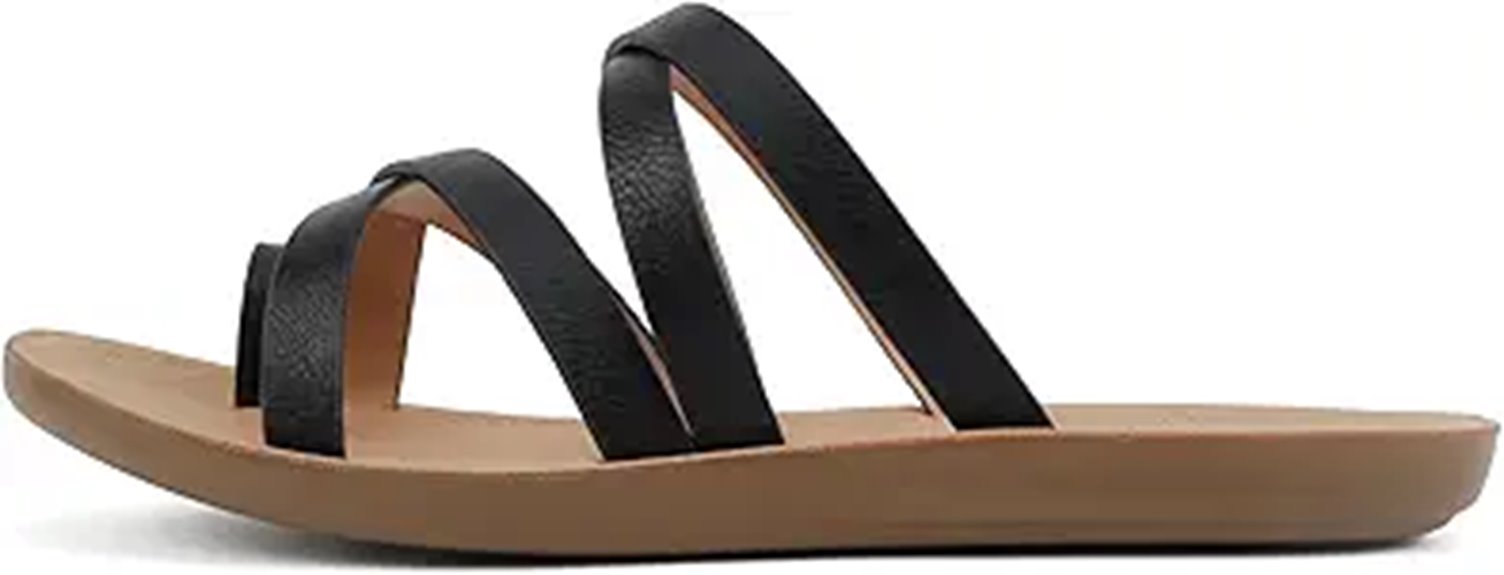 women s slip on cross strap sandals