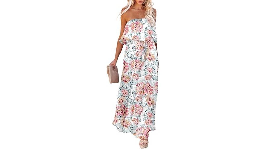 women s strapless maxi dress