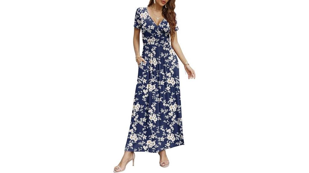 women s v neck maxi dress