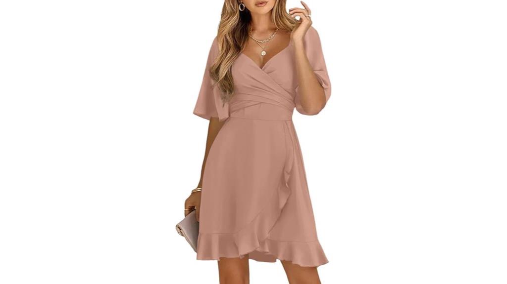 women s v neck mini dress
