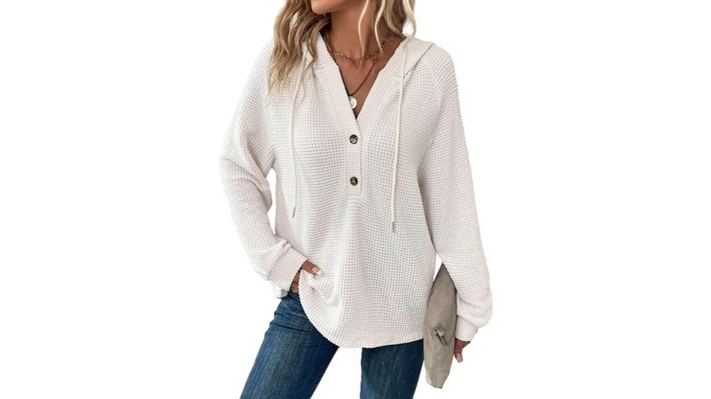 women s waffle knit hoodie