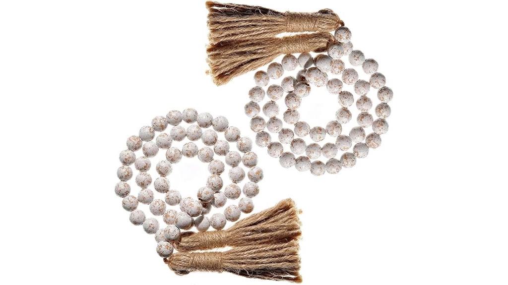 wood bead tassel garland