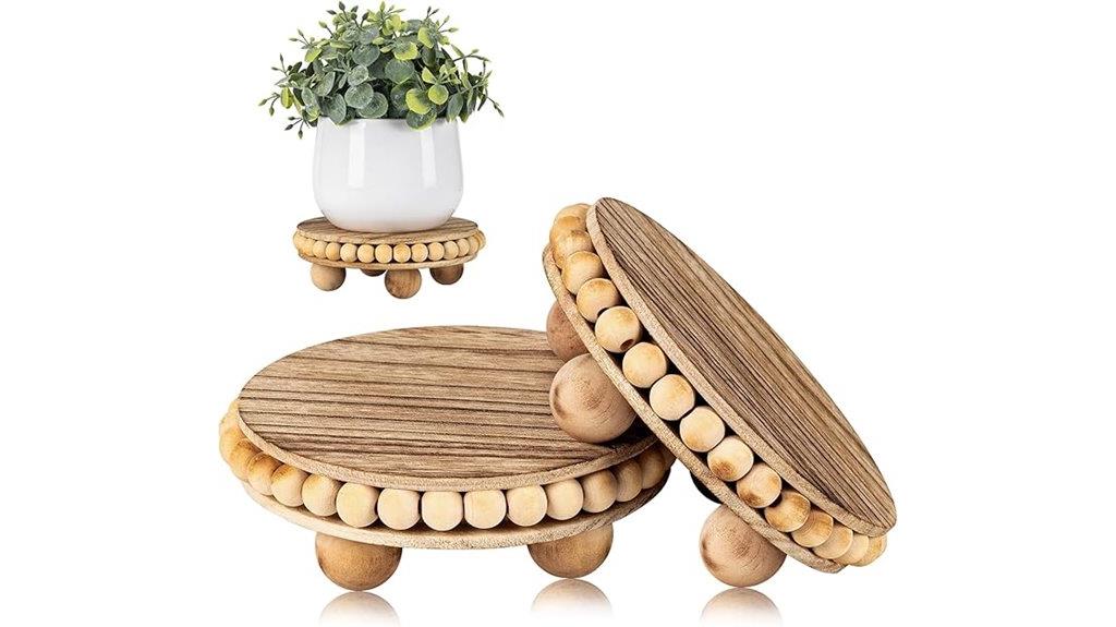 wood beaded display risers