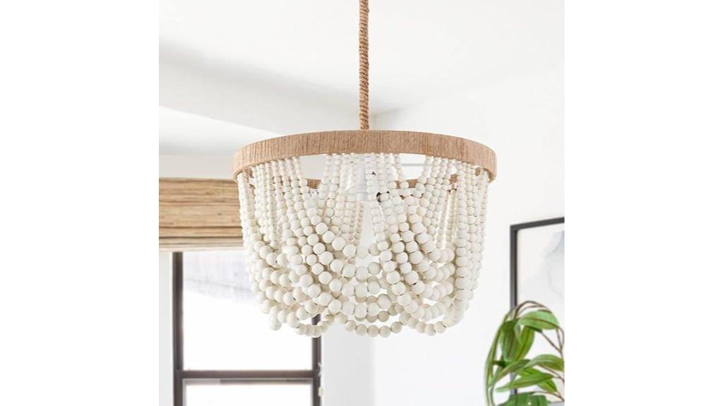 wood beaded pendant lights