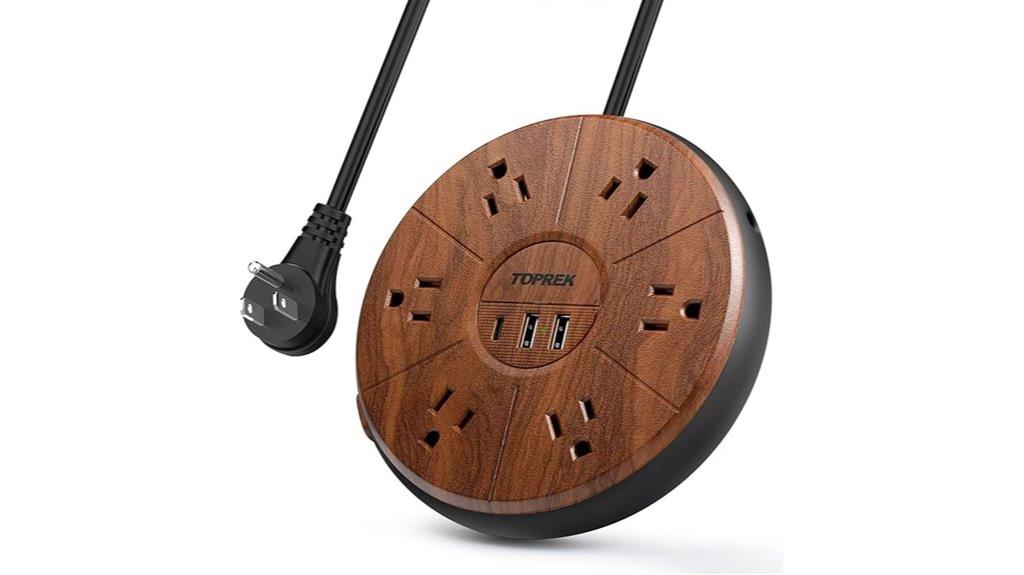 wood finish power charging station